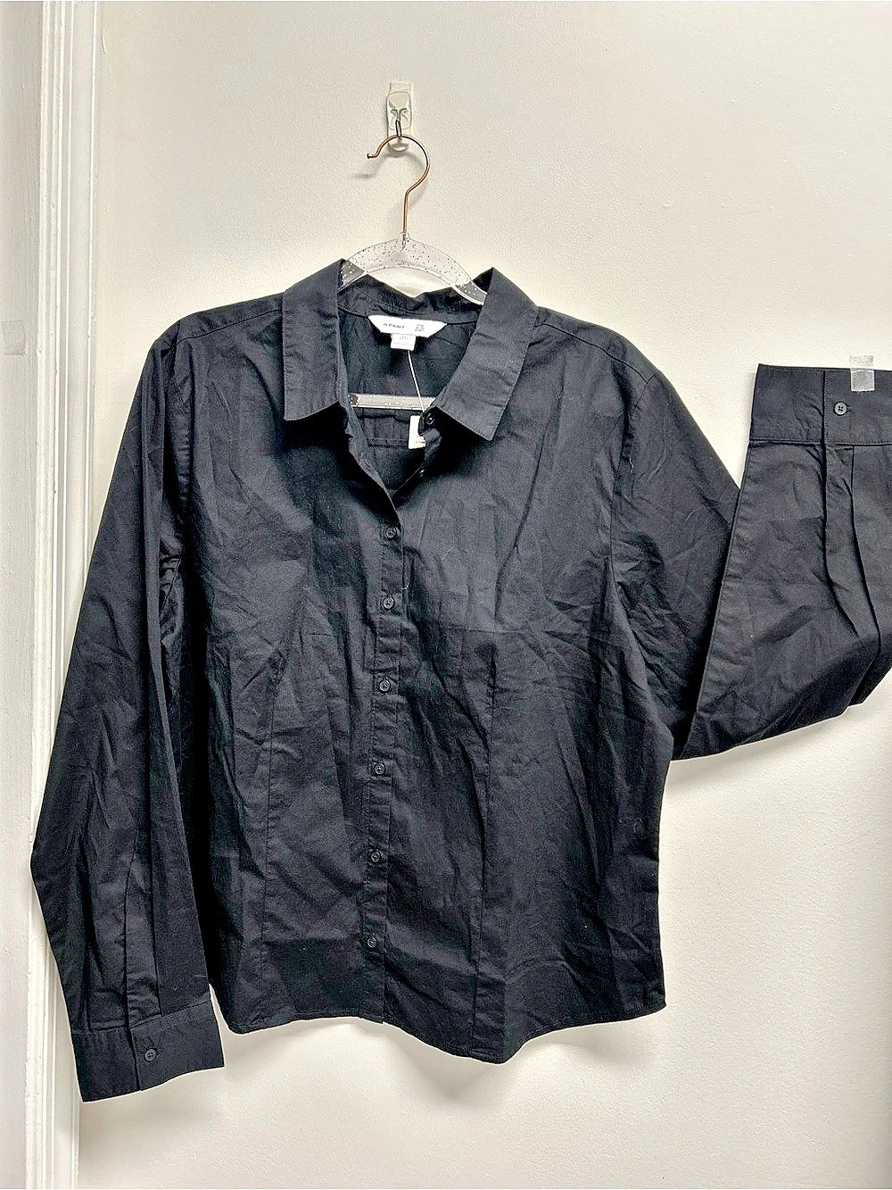 Old Navy The Slim Shirt Black Cotton Blend XL Tall NWT